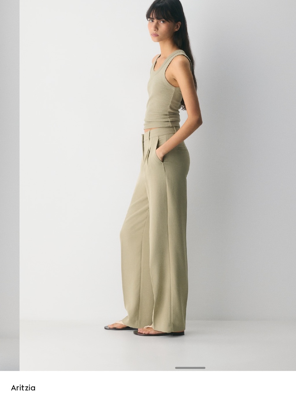 Grey Aritzia Effortless Pants Crepette - Picture 2 of 13